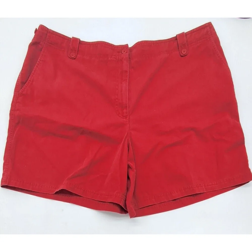 Lauren Ralph Lauren Womens Shorts Size 22W Red Flat Front Pockets